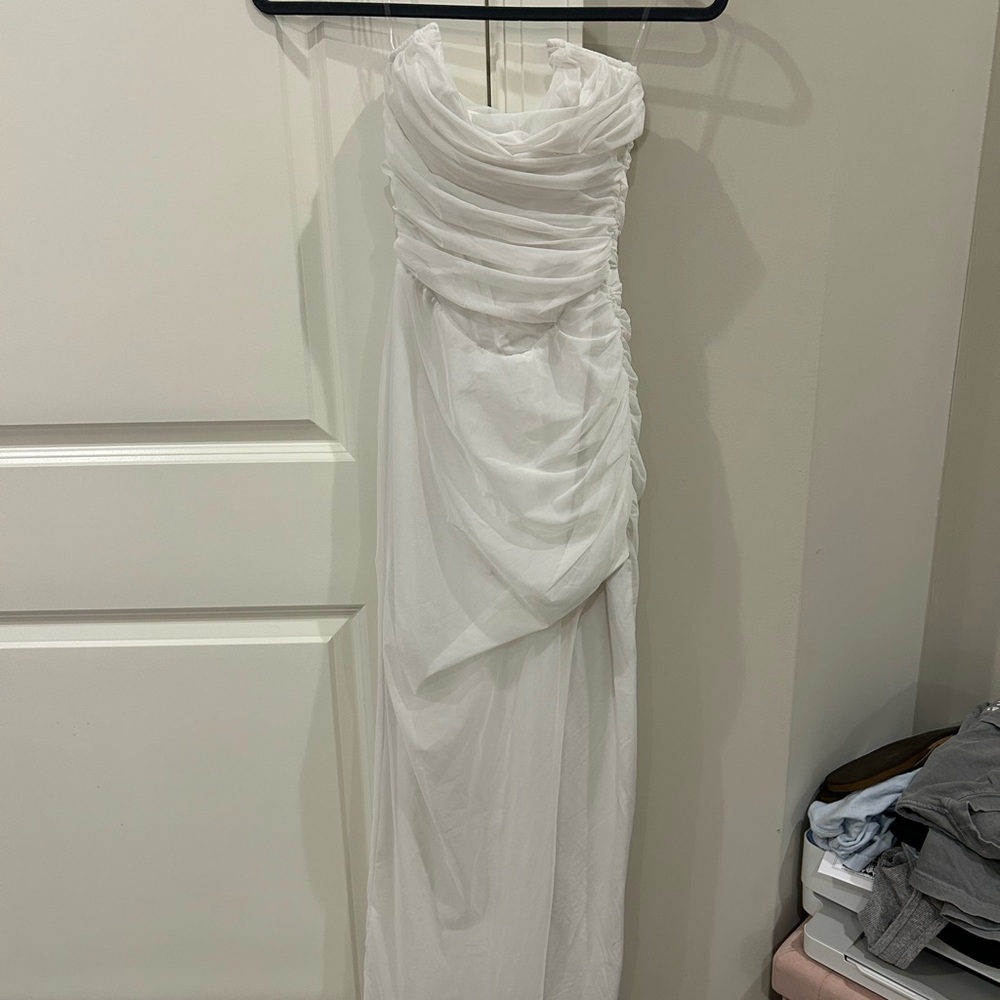 Babyboo White Strapless Dress